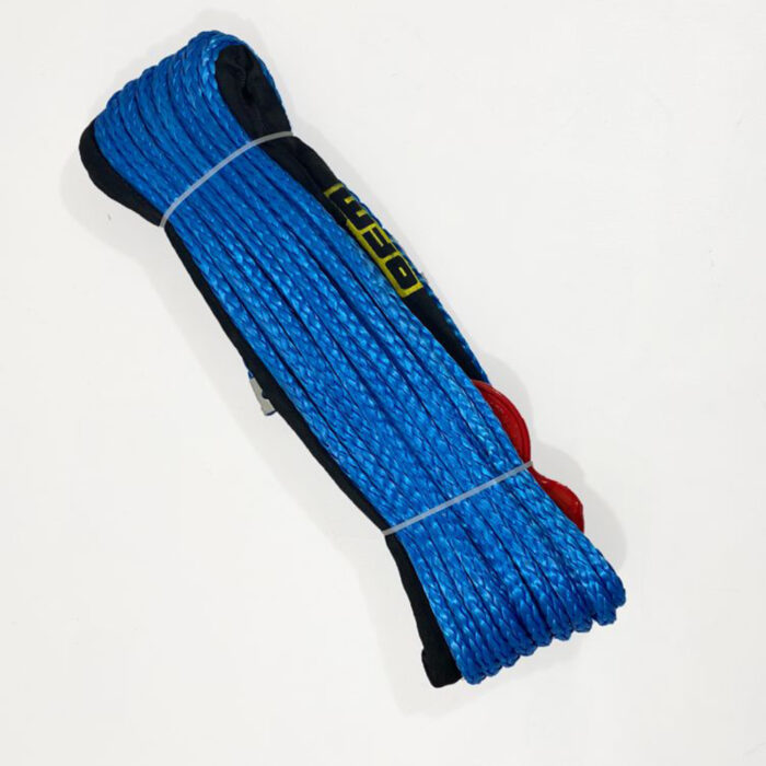 OFM4X4 Blue synthetic plasma winch rope with hook 10mm x 28m - Image 4