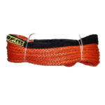 OFM4X4 Red synthetic plasma winch rope with hook 12mm x 28m