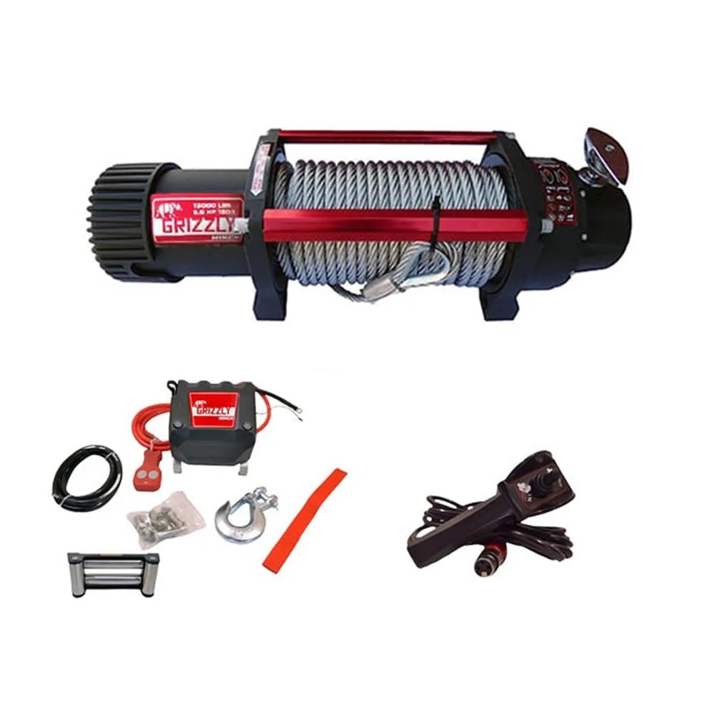 Grizzly Winch Electric 13.000 lbs 150.1 with Steel Cable Grizzly Electric Winch 13,000 lbs 12V 150:1 - Steel Cable - Image 1