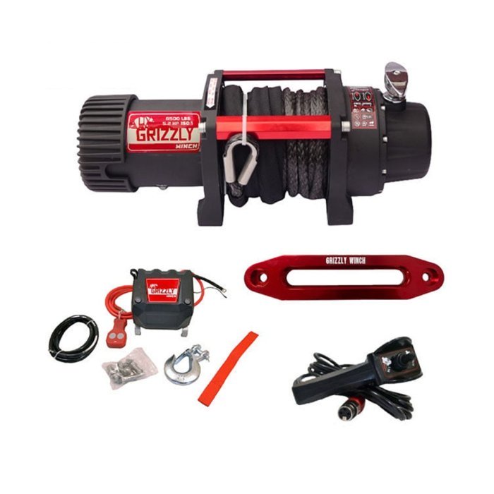 Grizzly Winch Electric 8500 lbs 150.1 with Synthetic Rope Grizzly Winch Electric 8500 lbs 150:1 with Synthetic Rope - Image 1