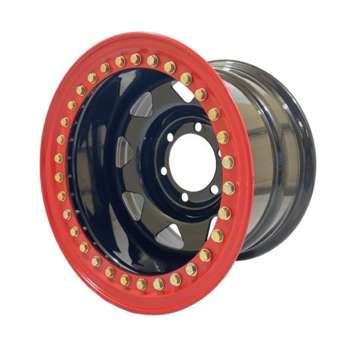 Ruota in acciaio 16x10 ET -50 6x139.7 CB 110 con beadlock per Nissan, Mitsubishi, Toyota Ruota in acciaio 16x10 ET -50 6x139.7 CB 110 con beadlock per Nissan, Mitsubishi, Toyota - immagine 1