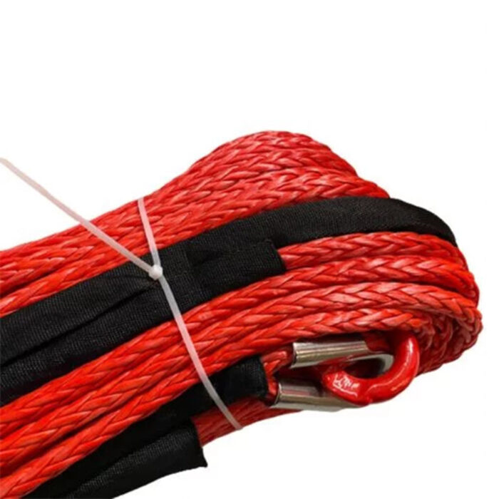 OFM4X4 Corda per argano al plasma sintetica rossa con gancio 12mm x 50m - immagine 3