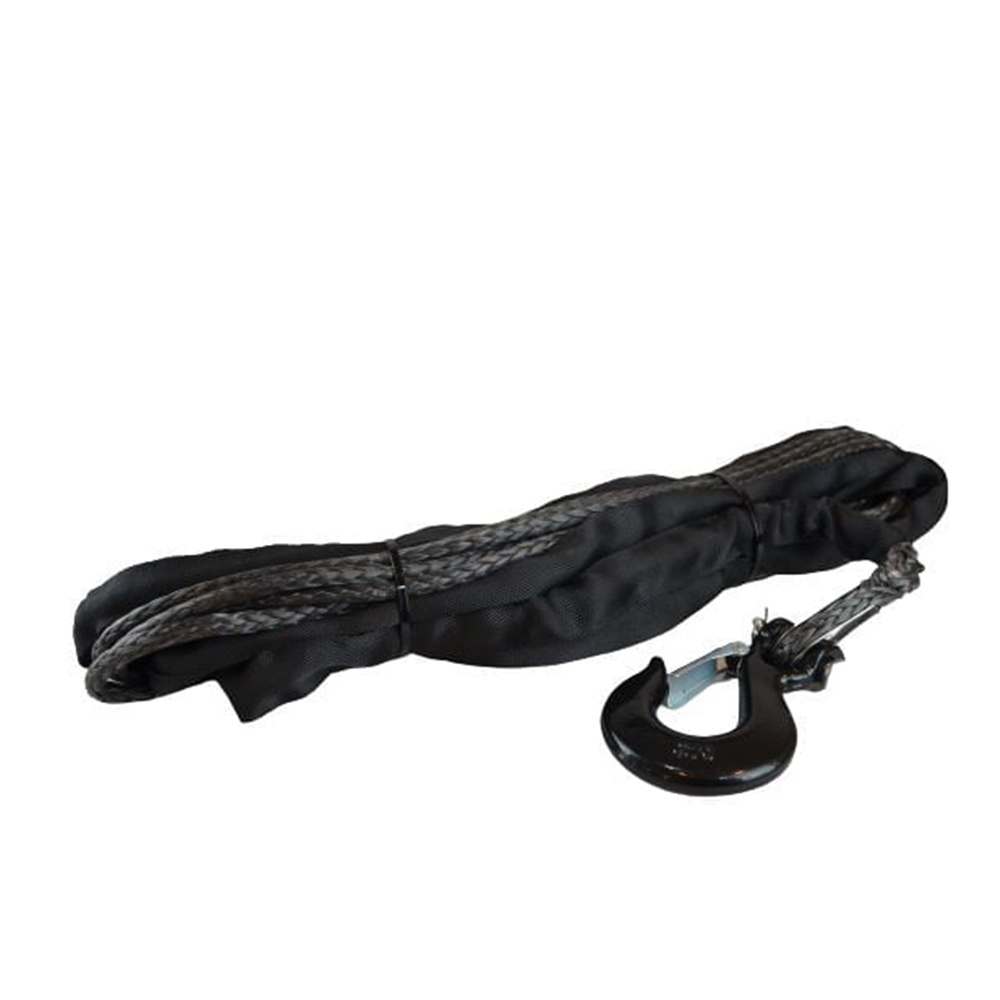 OFM4X4 Câble de treuil plasma synthétique gris avec crochet 8mm x 18m – Image 1