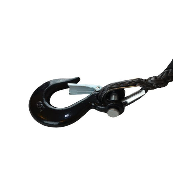 OFM4X4 Gray synthetic plasma winch rope with hook 8mm x 18m - Image 2