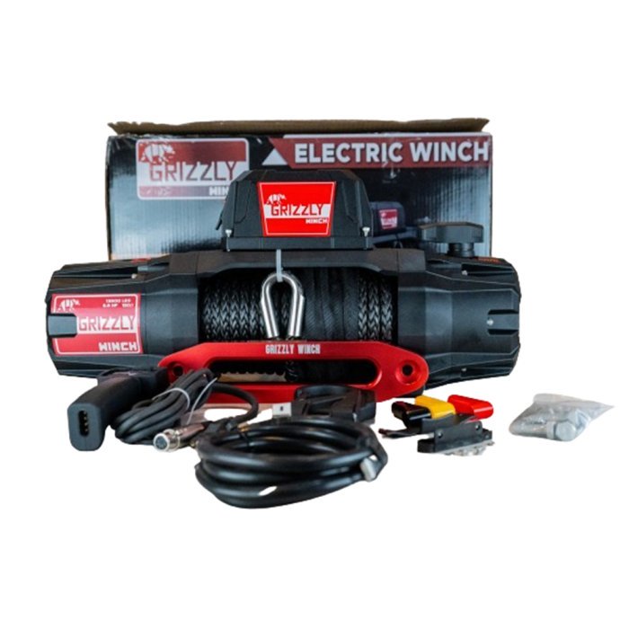 Grizzly Winch Electric 13.500 lbs 150:1 with Synthetic Rope - Image 1
