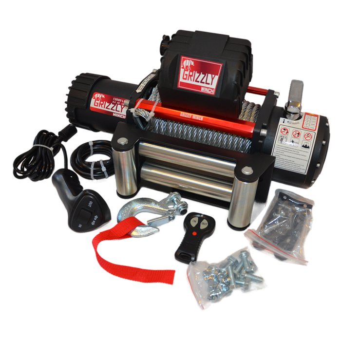 Grizzly Winch Electric 13.000 lbs 1801 with Steel Cable Grizzly Winch Electric 13.000 lbs 180:1 with Steel Cable - Image 1