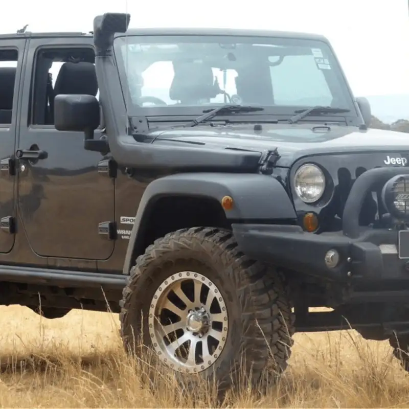 Snorkel fitted on off-road vehicle